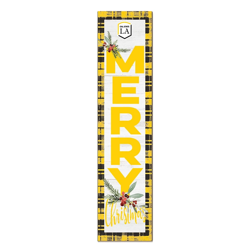 Cal State L.A. Golden Eagles 12'' x 48'' Outdoor Merry Christmas Leaner