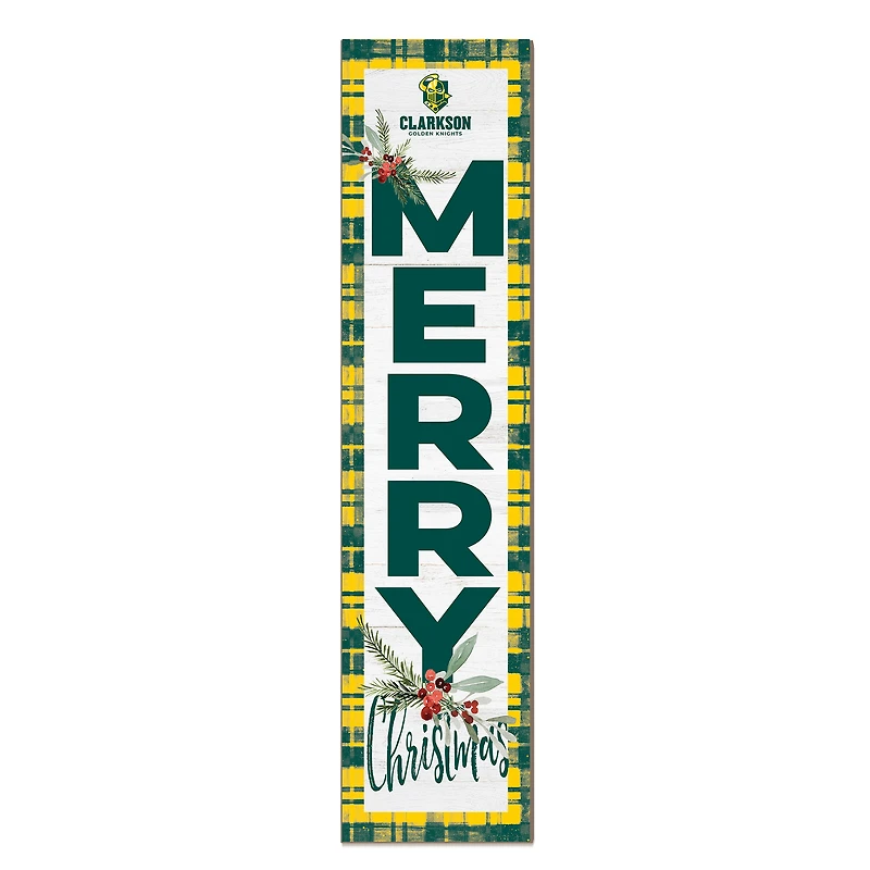 Clarkson Golden Knights 12'' x 48'' Outdoor Merry Christmas Leaner