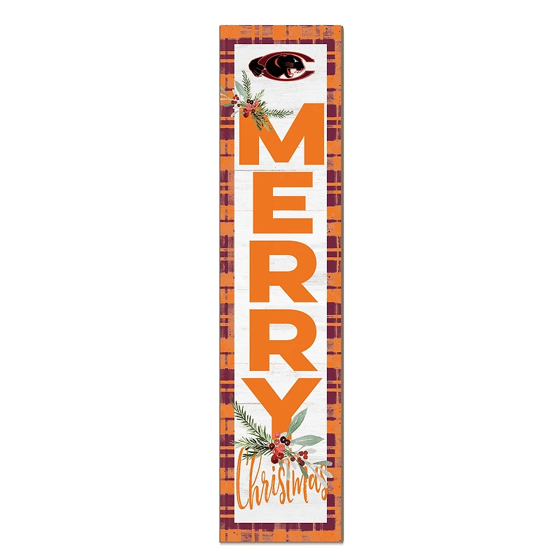 Claflin Panthers 12'' x 48'' Outdoor Merry Christmas Leaner