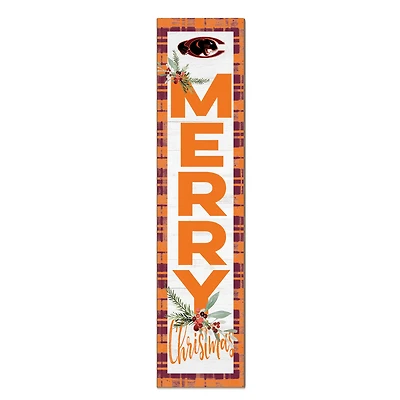 Claflin Panthers 12'' x 48'' Outdoor Merry Christmas Leaner