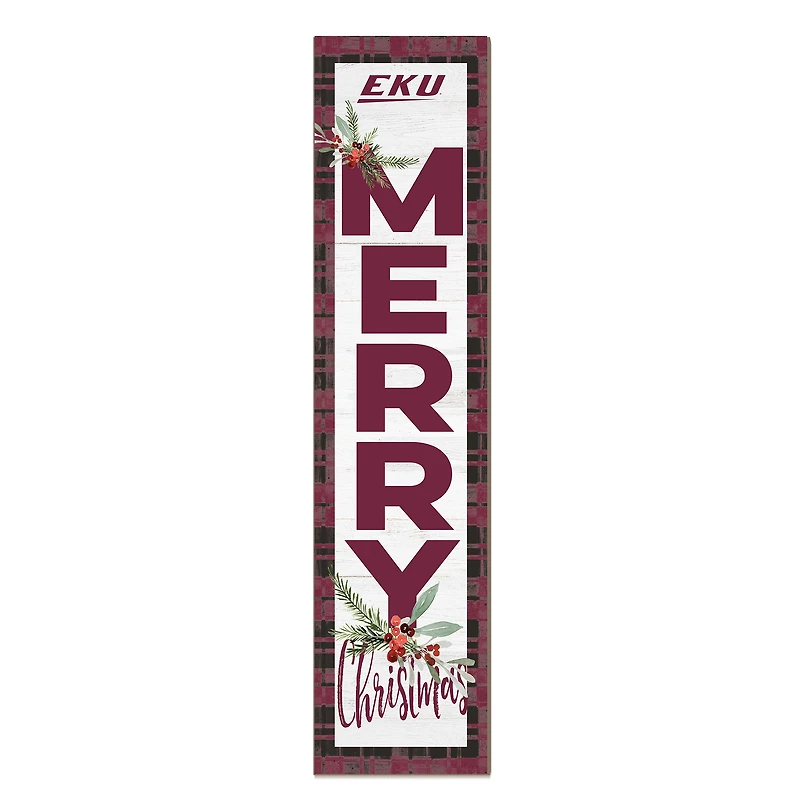 Eastern Kentucky Colonels 12'' x 48'' Outdoor Merry Christmas Leaner
