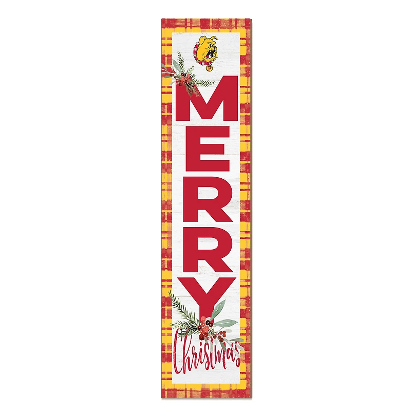 Ferris State Bulldogs 12'' x 48'' Outdoor Merry Christmas Leaner
