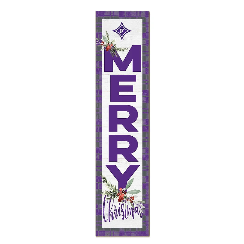 Furman Paladins 12'' x 48'' Outdoor Merry Christmas Leaner