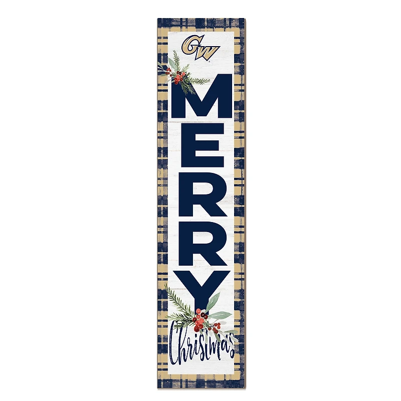George Washington University 12'' x 48'' Outdoor Merry Christmas Leaner