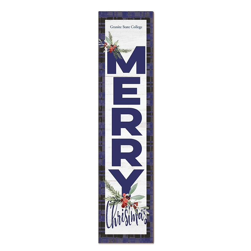 Granite State College 12'' x 48'' Outdoor Merry Christmas Leaner