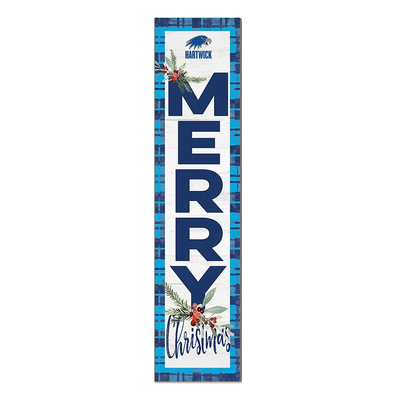 Hartwick College Hawks 12'' x 48'' Outdoor Merry Christmas Leaner