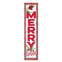 Illinois Tech Scarlet Hawks 12'' x 48'' Outdoor Merry Christmas Leaner