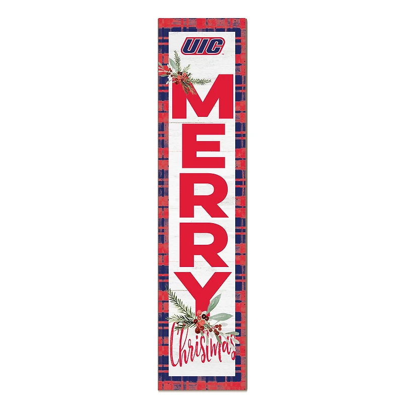 UIC Flames 12'' x 48'' Outdoor Merry Christmas Leaner