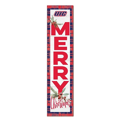 UIC Flames 12'' x 48'' Outdoor Merry Christmas Leaner