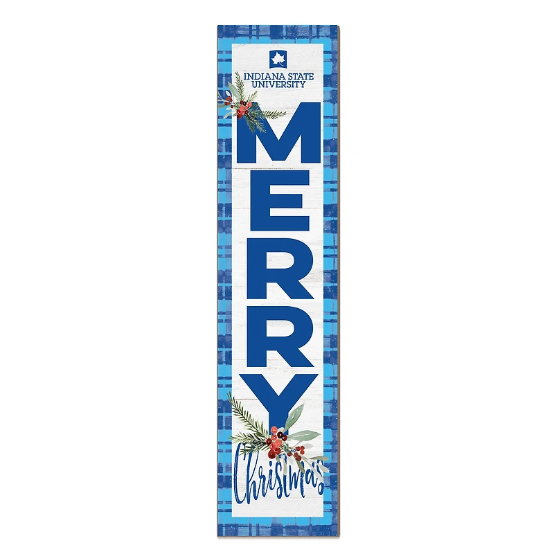 Indiana State Sycamores 12'' x 48'' Outdoor Merry Christmas Leaner