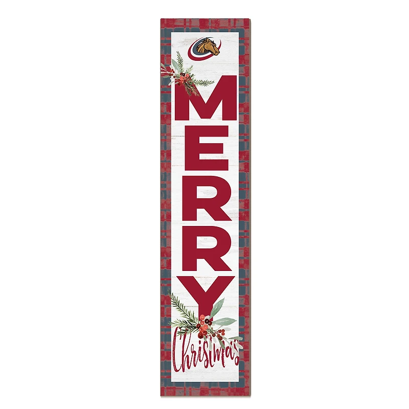 Kennedy-King College Statesmen 12'' x 48'' Outdoor Merry Christmas Leaner