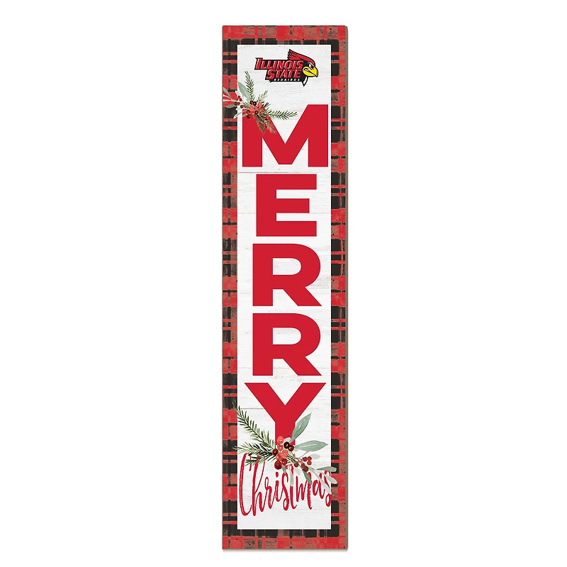 Illinois State Redbirds 12'' x 48'' Outdoor Merry Christmas Leaner