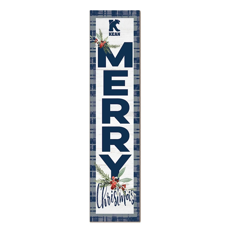 Kean University Cougars 12'' x 48'' Outdoor Merry Christmas Leaner