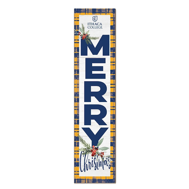 Ithaca College Bombers 12'' x 48'' Outdoor Merry Christmas Leaner