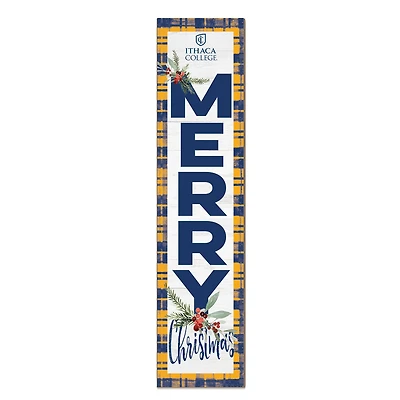 Ithaca College Bombers 12'' x 48'' Outdoor Merry Christmas Leaner