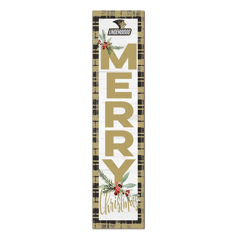 Lindenwood Lions 12'' x 48'' Outdoor Merry Christmas Leaner