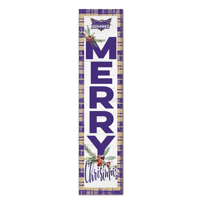 Loras College Duhawks 12'' x 48'' Outdoor Merry Christmas Leaner