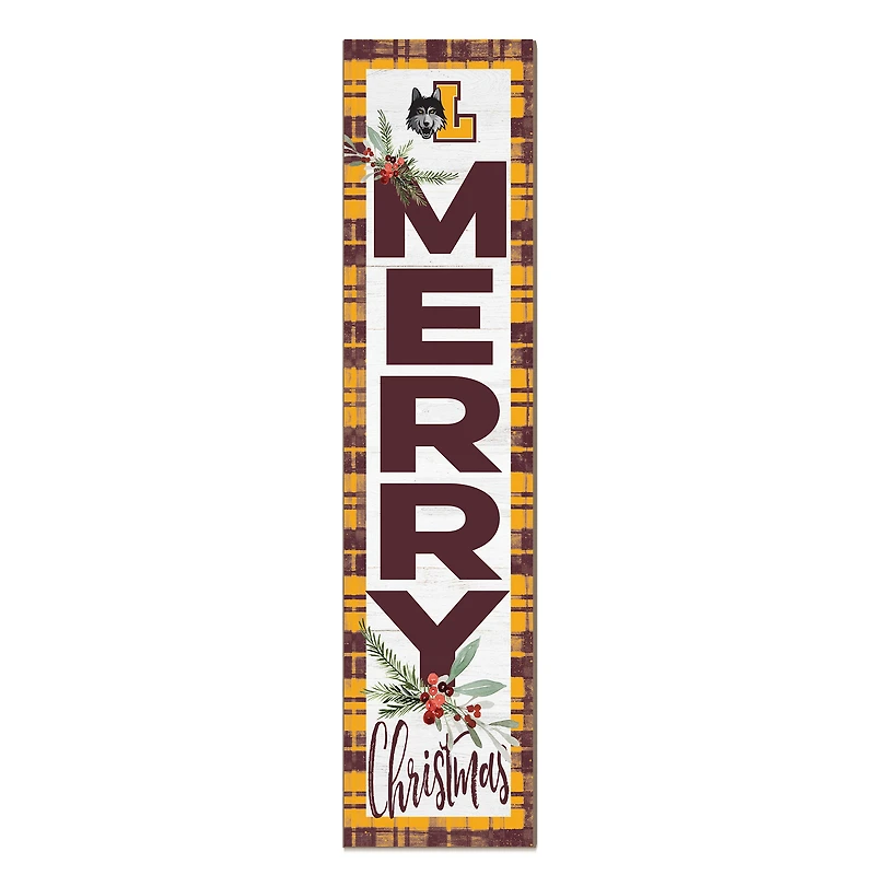 Loyola Chicago Ramblers 12'' x 48'' Outdoor Merry Christmas Leaner