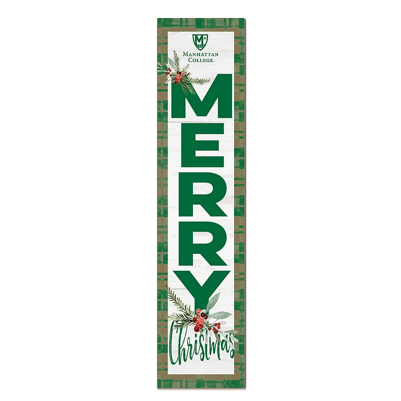Manhattan Jaspers 12'' x 48'' Outdoor Merry Christmas Leaner