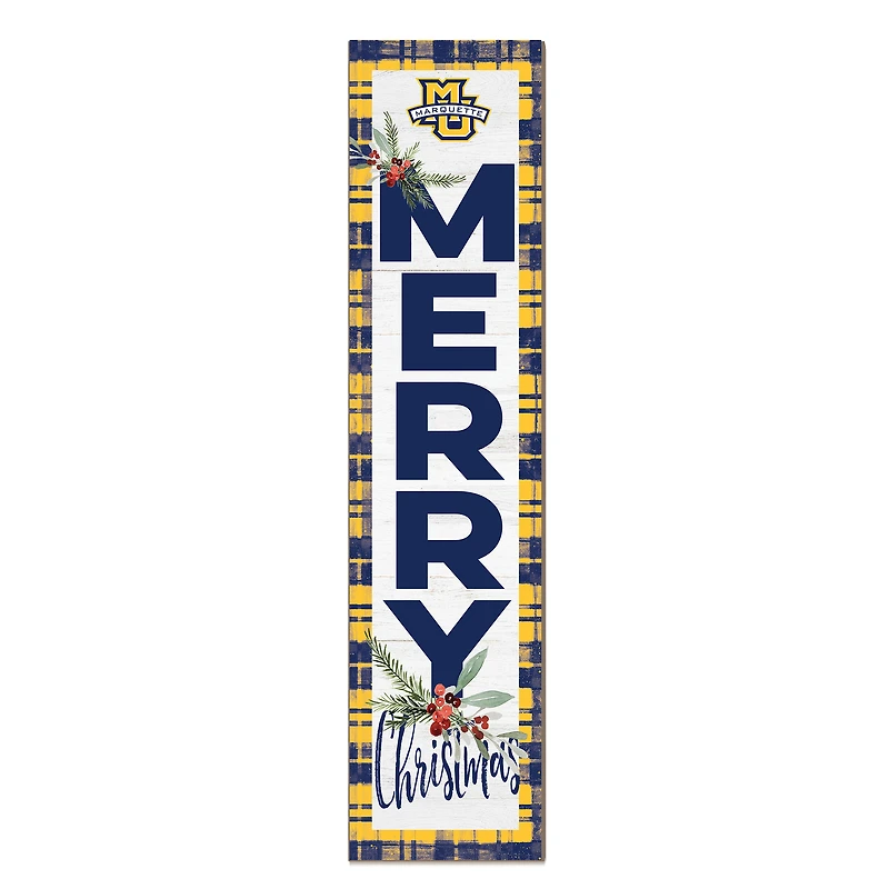 Marquette Golden Eagles 12'' x 48'' Outdoor Merry Christmas Leaner