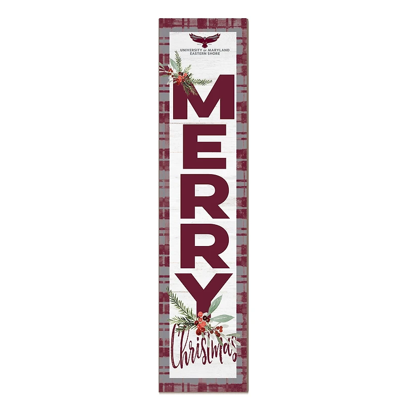 Maryland Eastern Shore Hawks 12'' x 48'' Outdoor Merry Christmas Leaner