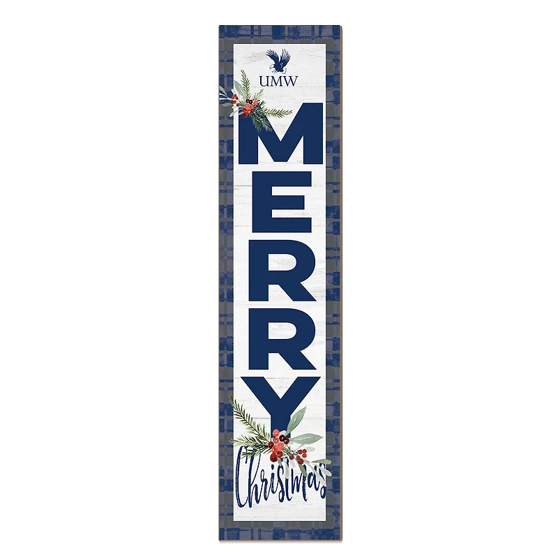 University of Mary Washington Eagles 12'' x 48'' Outdoor Merry Christmas Leaner