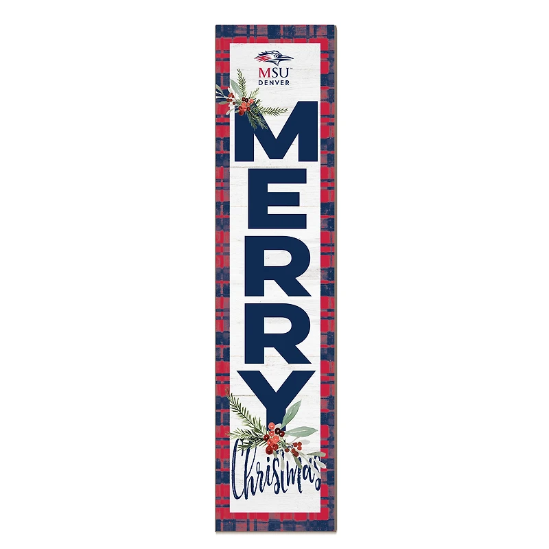 MSU Denver Roadrunners 12'' x 48'' Outdoor Merry Christmas Leaner