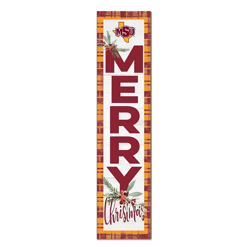 Midwestern State Mustangs 12'' x 48'' Outdoor Merry Christmas Leaner