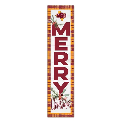 Midwestern State Mustangs 12'' x 48'' Outdoor Merry Christmas Leaner