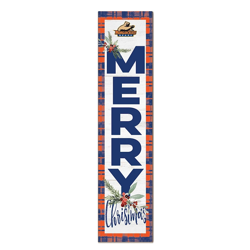 Morgan State Bears 12'' x 48'' Outdoor Merry Christmas Leaner