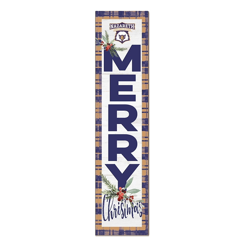 Nazareth University Golden Flyers 12'' x 48'' Outdoor Merry Christmas Leaner