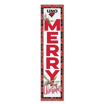 Nebraska Omaha Mavericks 12'' x 48'' Outdoor Merry Christmas Leaner
