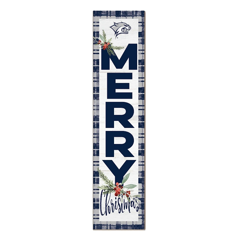 New Hampshire Wildcats 12'' x 48'' Outdoor Merry Christmas Leaner