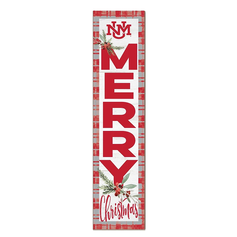 New Mexico Lobos 12'' x 48'' Outdoor Merry Christmas Leaner