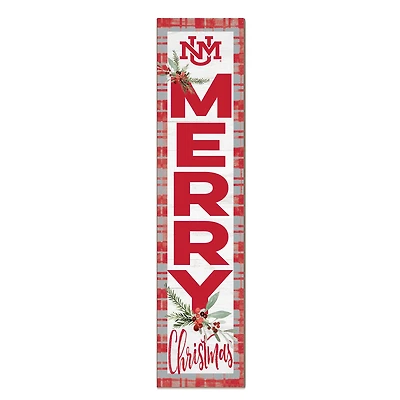 New Mexico Lobos 12'' x 48'' Outdoor Merry Christmas Leaner