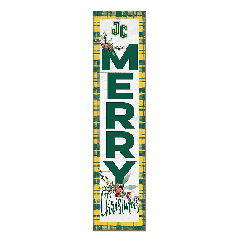 New Jersey City Gothic Knights 12'' x 48'' Outdoor Merry Christmas Leaner