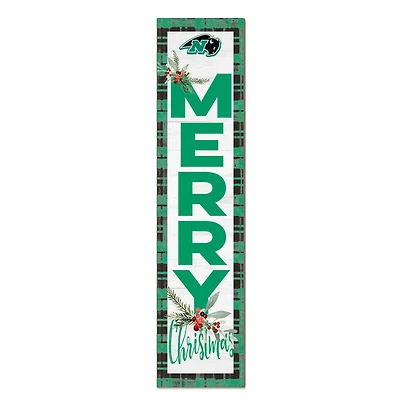 Nichols College Bison 12'' x 48'' Outdoor Merry Christmas Leaner