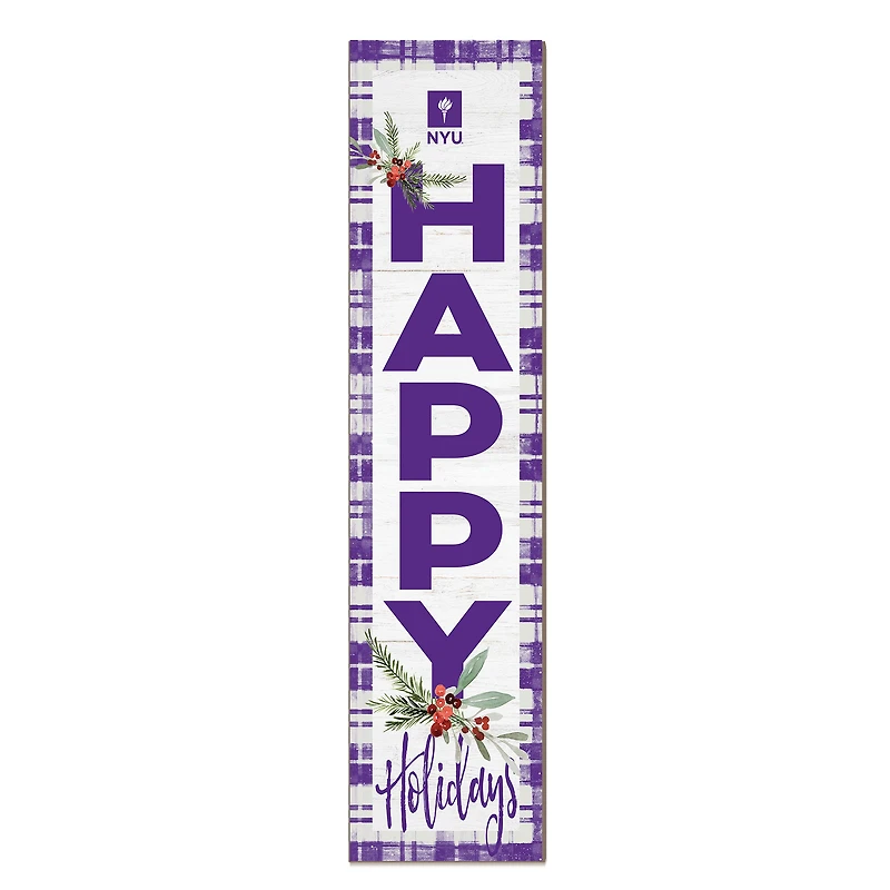 NYU Violets 12'' x 48'' Outdoor Happy Holidays Leaner