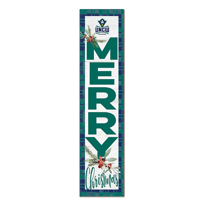 UNC Wilmington Seahawks 12'' x 48'' Outdoor Merry Christmas Leaner