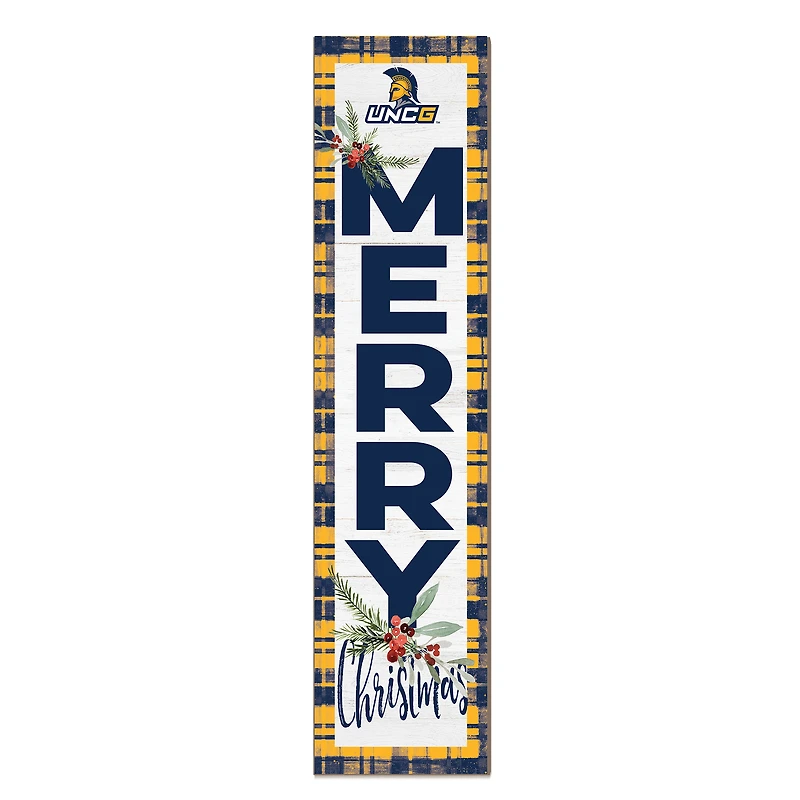 UNCG Spartans 12'' x 48'' Outdoor Merry Christmas Leaner