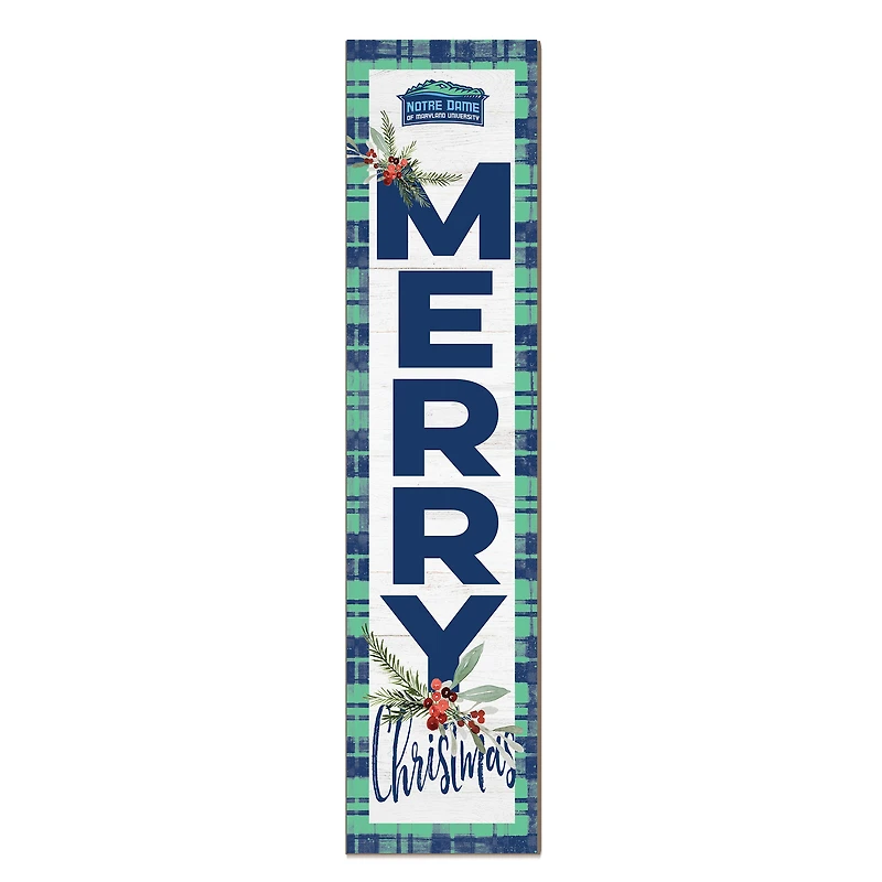 Notre Dame of Maryland Gators 12'' x 48'' Outdoor Merry Christmas Leaner