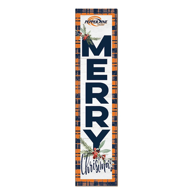 Pepperdine Waves 12'' x 48'' Outdoor Merry Christmas Leaner