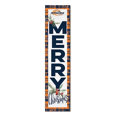 Pepperdine Waves 12'' x 48'' Outdoor Merry Christmas Leaner