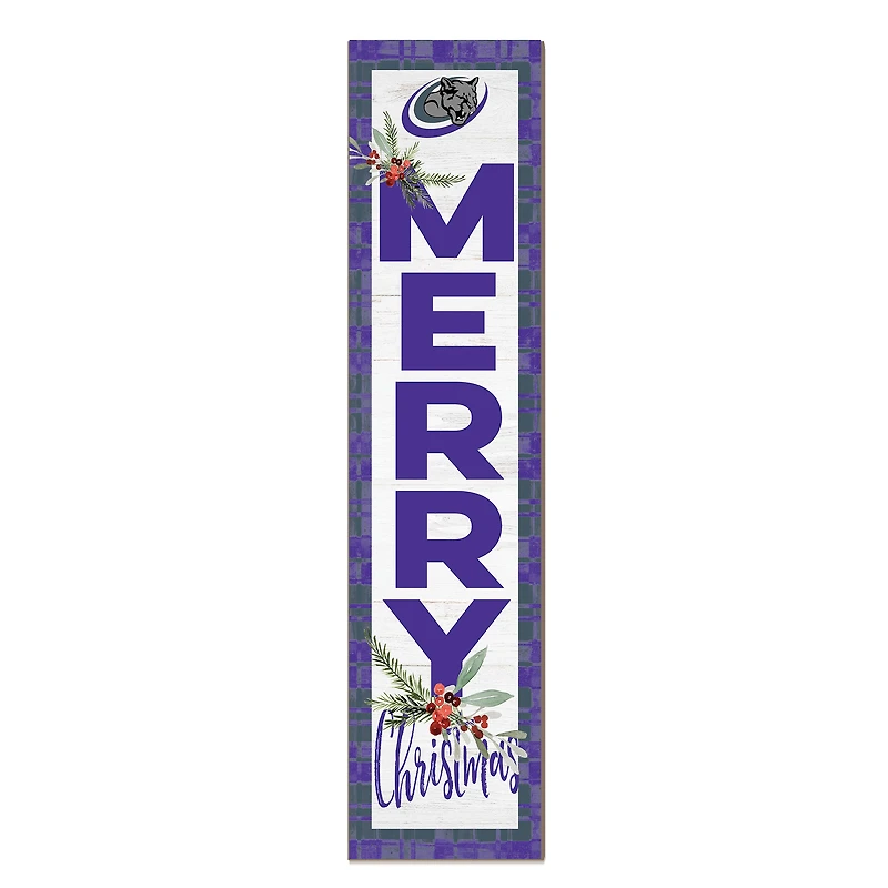 Olive-Harvey College Purple Panthers 12'' x 48'' Outdoor Merry Christmas Leaner