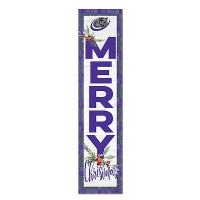 Olive-Harvey College Purple Panthers 12'' x 48'' Outdoor Merry Christmas Leaner