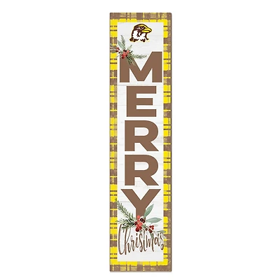 Quincy Hawks 12'' x 48'' Outdoor Merry Christmas Leaner