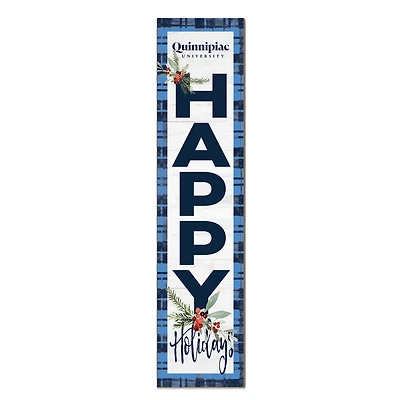 Quinnipiac Bobcats 12'' x 48'' Outdoor Happy Holidays Leaner