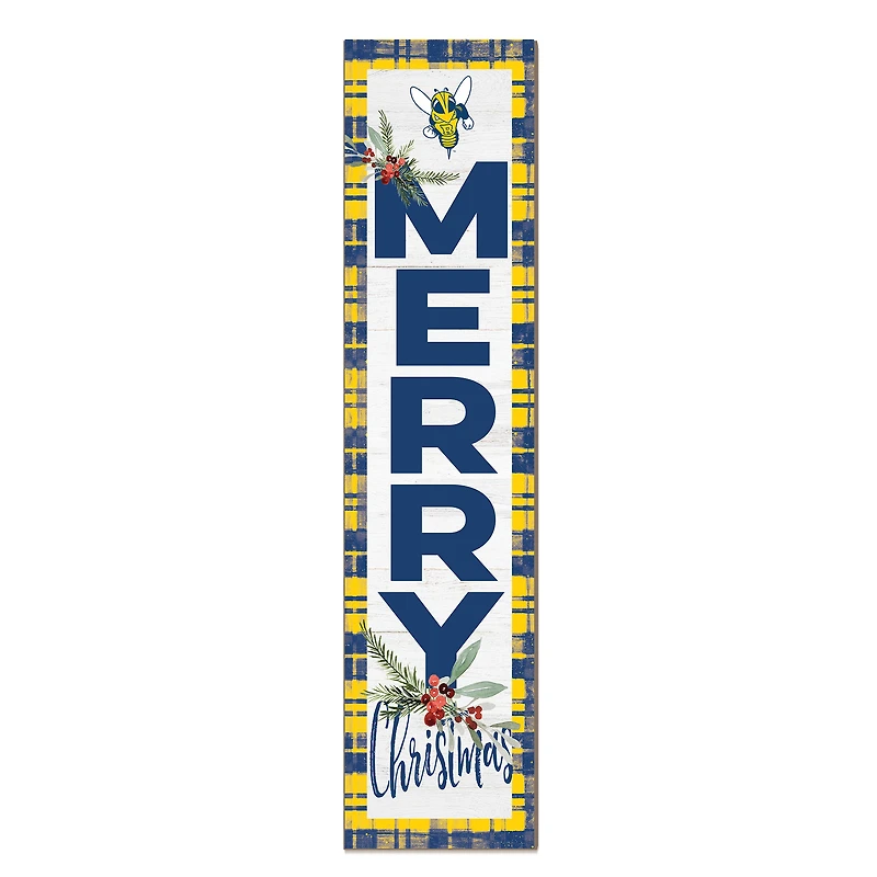 Rochester Yellow Jackets 12'' x 48'' Outdoor Merry Christmas Leaner