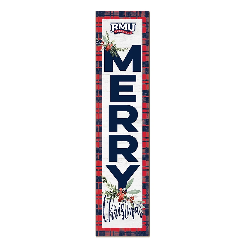 Robert Morris Colonials 12'' x 48'' Outdoor Merry Christmas Leaner