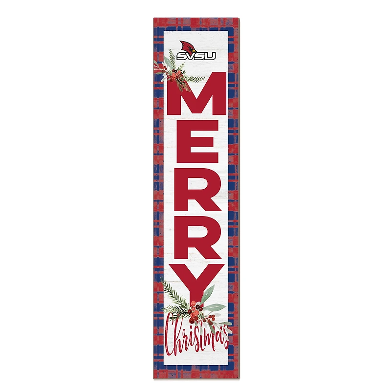 Saginaw Valley State Cardinals 12'' x 48'' Outdoor Merry Christmas Leaner